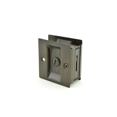 Propation 1.375 in. Thick Door Privacy Pocket Door Lock Square Cutout, Dark Bronze Powder Coat PR1634238